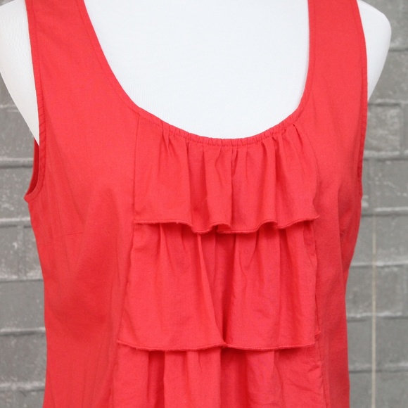 Anthropologie Fei Ruffle Cascade Red Sleeveless Top 10 - Picture 2 of 6